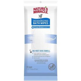 Deodorizing Bath Wipes For Dogs By Natures Miracle - Clean Breeze Scent - 25 count